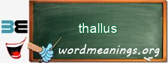 WordMeaning blackboard for thallus